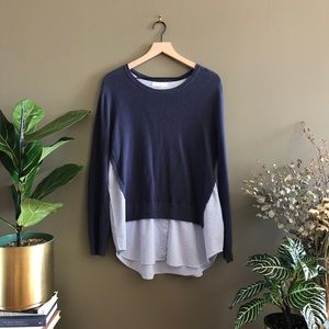 Treasure & Bond Navy Blue Layered Sweater